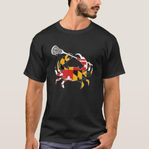 Maryland State Flag Crab Lacrosse Complete Stick B T-Shirt