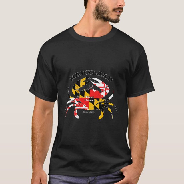Maryland State Flag Crab Pride Annapolis Baltimore T-Shirt (Vorderseite)