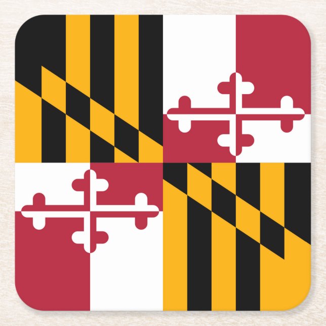 Maryland State Flag Design Accent Rechteckiger Pappuntersetzer (Vorderseite)
