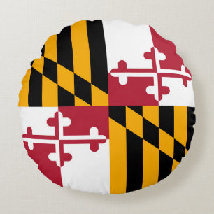 Maryland State Flag Design Accent Rundes Kissen