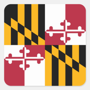 Maryland State Flag Design Decoration Quadratischer Aufkleber