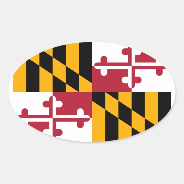 Maryland State Flag Design Ovaler Aufkleber (Vorderseite)