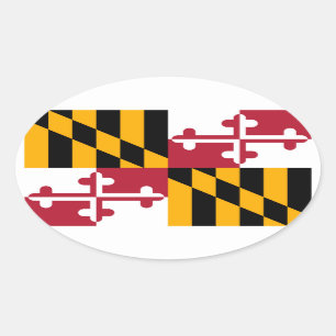 Maryland State Flag Design Ovaler Aufkleber