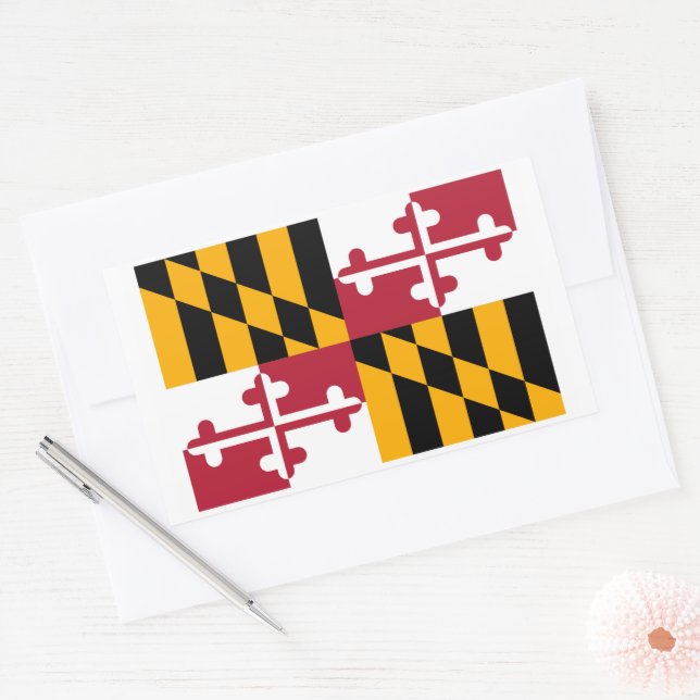 Maryland State Flag Design Rechteckiger Aufkleber (Umschlag)