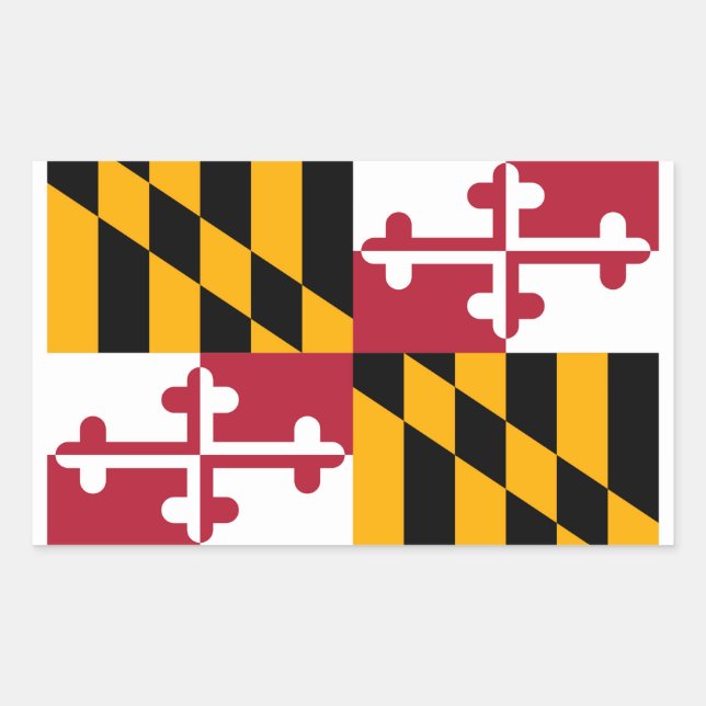 Maryland State Flag Design Rechteckiger Aufkleber (Vorderseite)