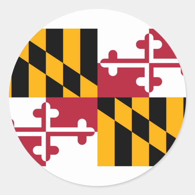 Maryland State Flag Design Runder Aufkleber (Vorderseite)