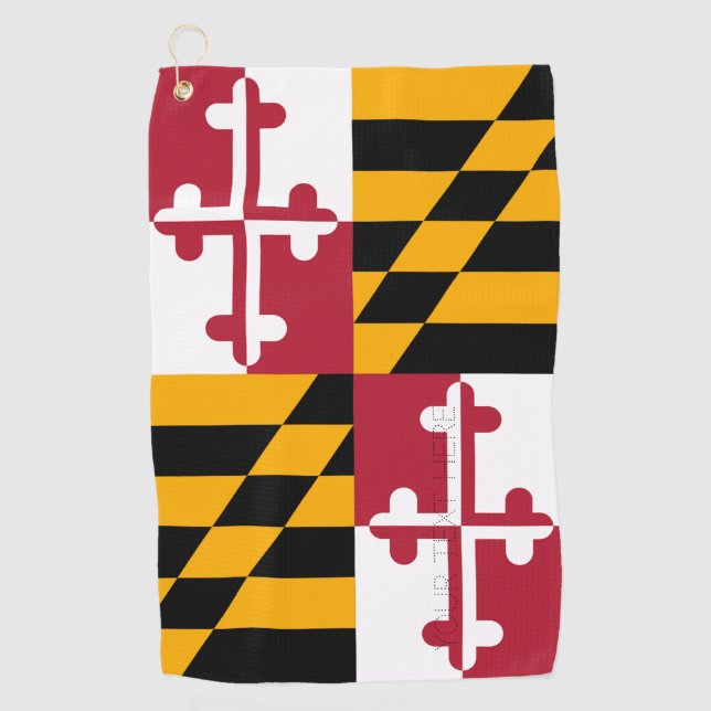 Maryland State Flag Design Your Text on a a Golfhandtuch (Vorderseite)