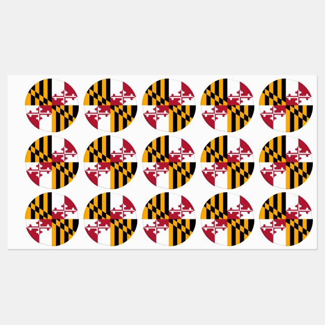 Maryland State Flag Festivals Design Etiketten (Blatt)