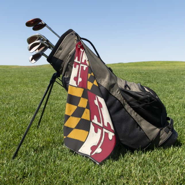 Maryland State Flag Golf Handtuchdesign Golfhandtuch (Gras)