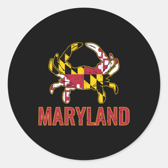 Maryland State Flag Maryland Staat Blue Crab Flag Runder Aufkleber (Vorderseite)
