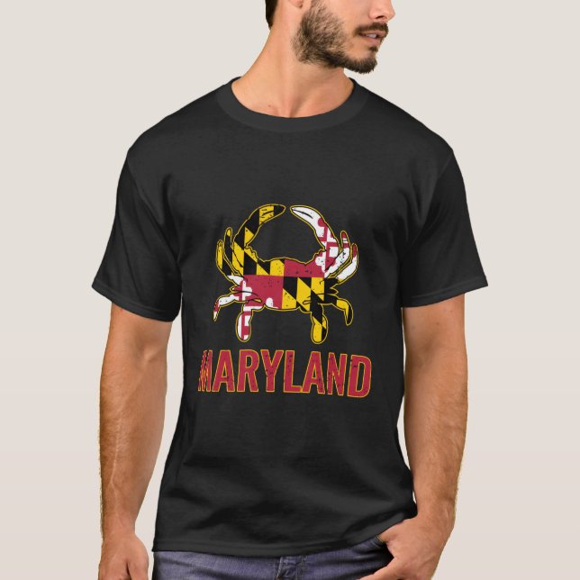 Maryland State Flag Maryland Staat Blue Crab Flag T-Shirt (Vorderseite)