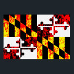 Maryland State Flag Pop Art Poster<br><div class="desc">Künstlerische Darstellung der Maryland-Staatsflagge mit Grunge-Textureffekten.</div>