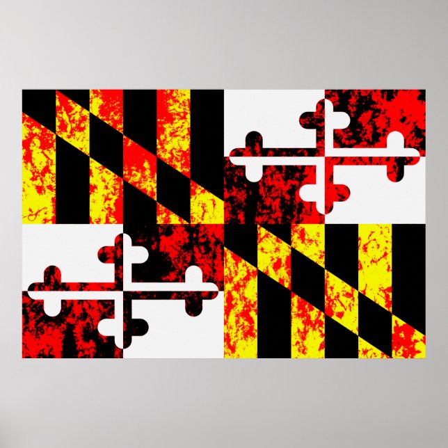 Maryland State Flag Pop Art Poster (Vorne)