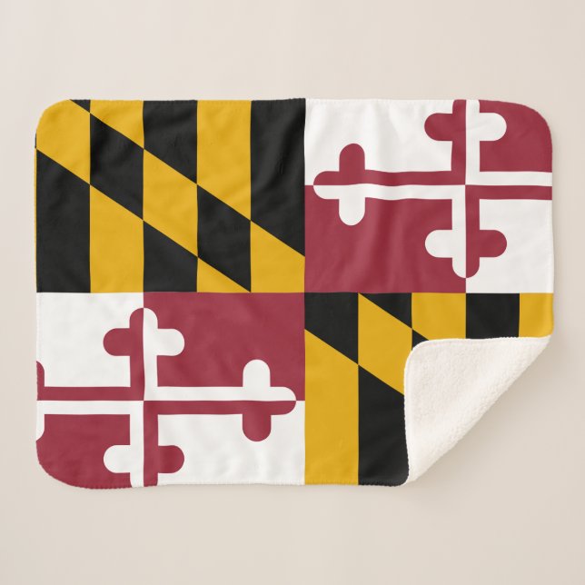 Maryland State Flag Print Patriotic Sherpadecke (Vorderseite (Horizontal))