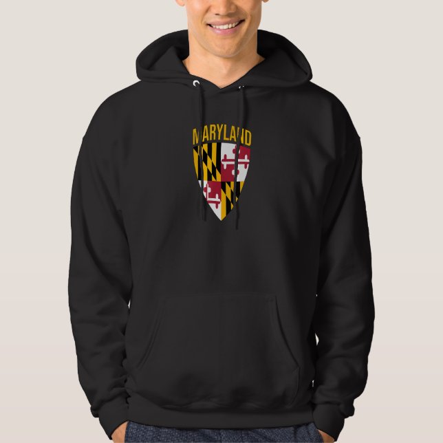 Maryland State Flag Shield Md Baltimore Prix Hoodie (Vorderseite)