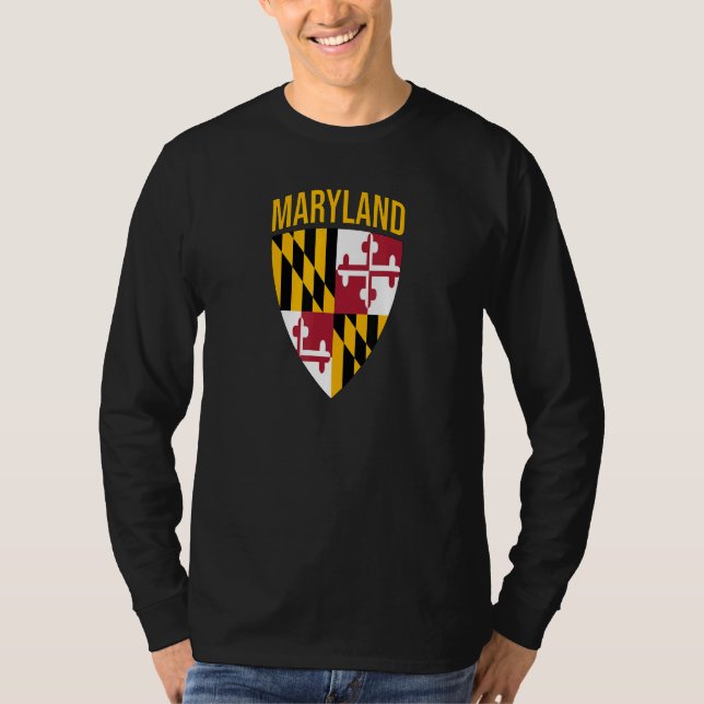 Maryland State Flag Shield Md Baltimore Prix T-Shirt (Vorderseite)