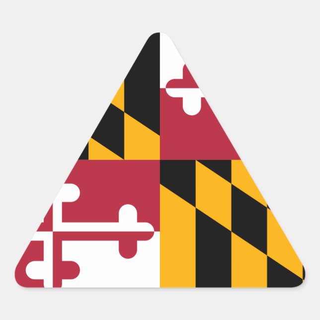 Maryland State Flag Stilvolle Grafik Dreieckiger Aufkleber (Vorderseite)