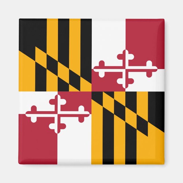 Maryland State Flag Stilvolle Grafik Magnet (Vorne)