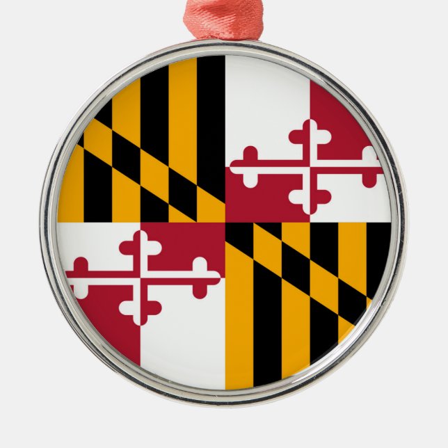 Maryland State Flag Stilvolle Grafik Ornament Aus Metall (Vorne)
