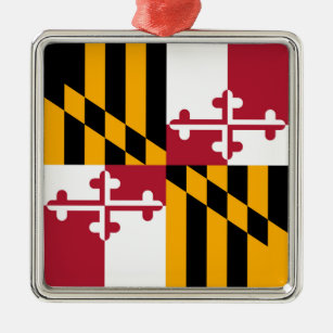Maryland State Flag Stilvolle Grafik Ornament Aus Metall
