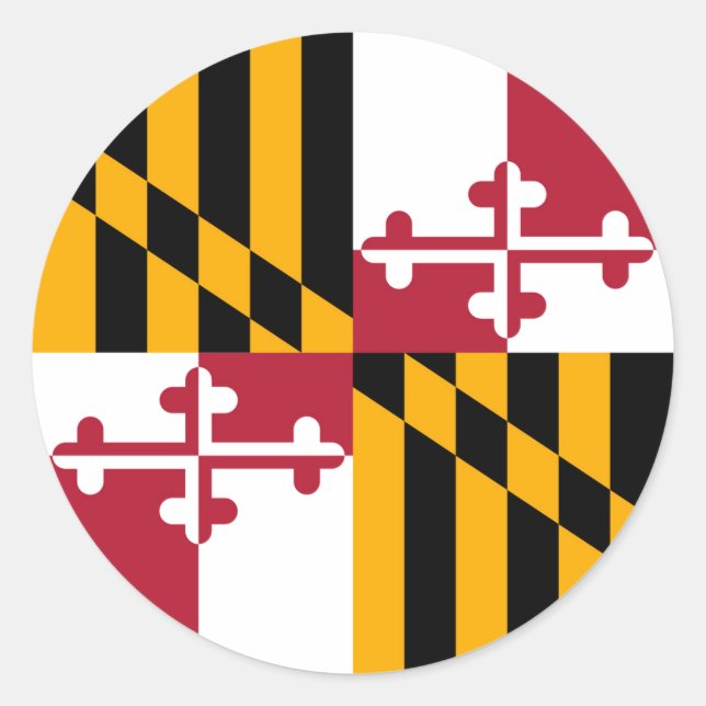 Maryland State Flag Stilvolle Grafik Runder Aufkleber (Vorderseite)