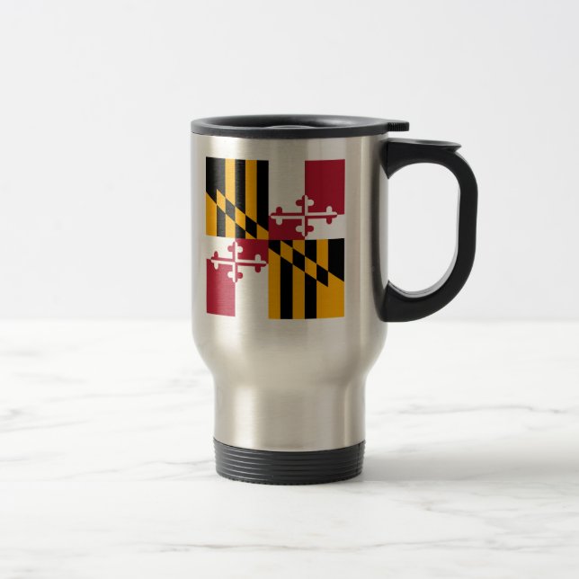 Maryland State Flag Stilvolles Display Reisebecher (Rechts)