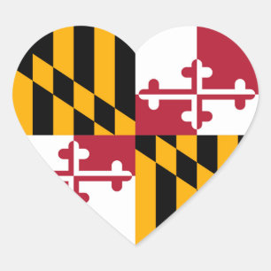 Maryland State Flag Style Decke Herz-Aufkleber