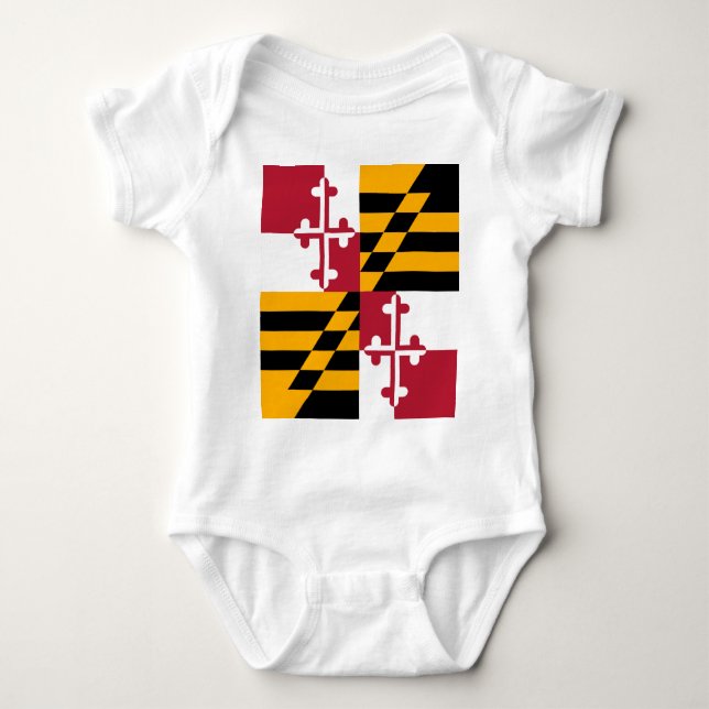 Maryland State Flag Stylish Baby Strampler (Vorderseite)