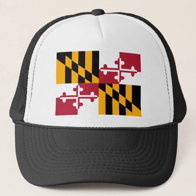 Maryland State Flag Stylish Truckerkappe (Vorderseite)