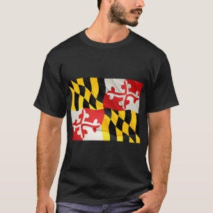Maryland State Flag T Shirt mit Welleneffekt