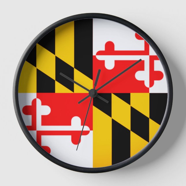 Maryland State Flag Wall Clock Uhr (Vorderseite)
