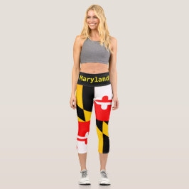 Maryland State Flag Yogi Pants Capri Leggings