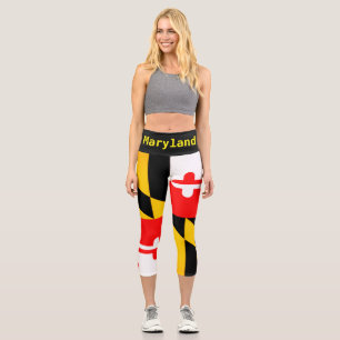 Maryland State Flag Yogi Pants Capri Leggings