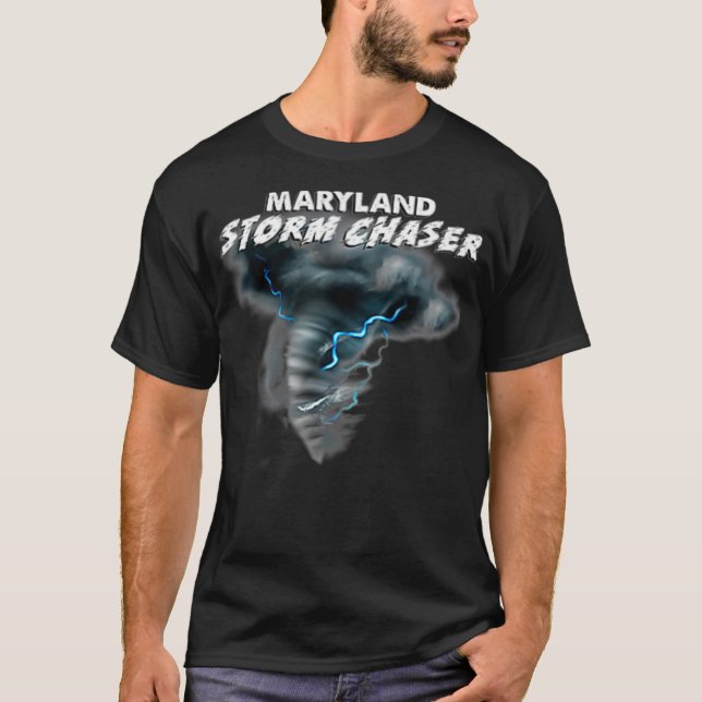 Maryland Storm Chaser Severe Weather Tornado T-Shirt (Vorderseite)