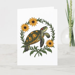 Maryland Terrapin und Black Eyed Susan Blumen Feiertagskarte
