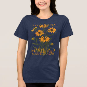 Maryland Territory Blume Die schwarz-Mit Augen Sus Tri-Blend Shirt
