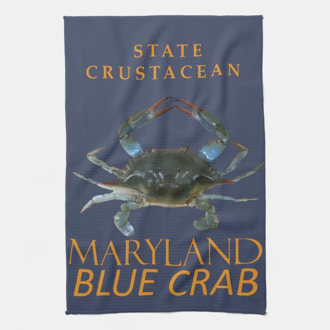 Maryland Territory Crustacean Callinectes sapidus Geschirrtuch (Vertikal)