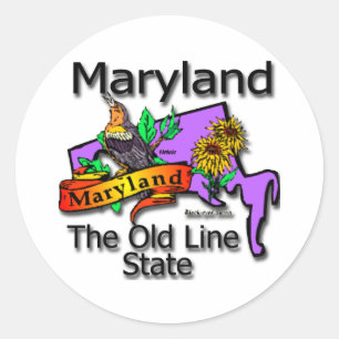 Maryland The Old Line Staat Bird Runder Aufkleber