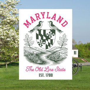 Maryland The Old Line Staat Est. 1788 Wappen Postkarte