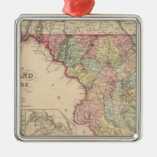 Maryland und Delaware 2 Silbernes Ornament