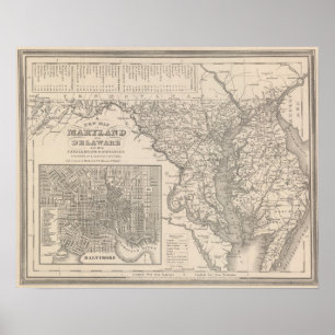 Maryland und Delaware Poster