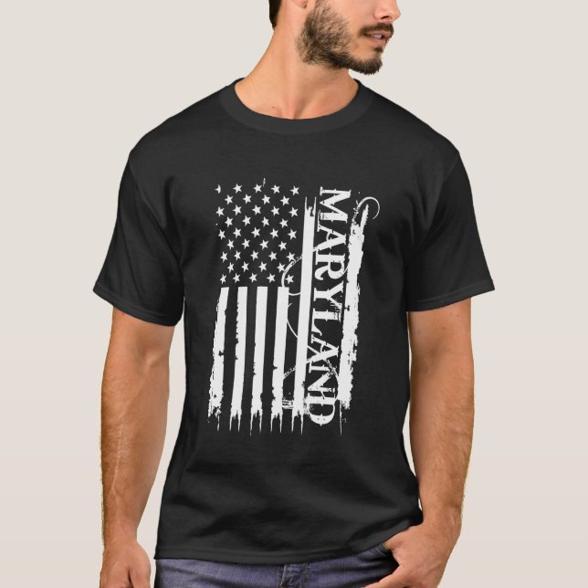 Maryland United Staaten beklagt US-Flagge T-Shirt (Vorderseite)