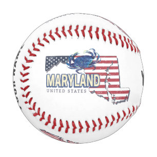 Maryland United Staaten Retro Staat Map Vintag USA Baseball