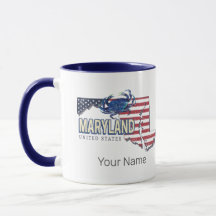 Maryland United Staaten Retro Staat Map Vintag USA