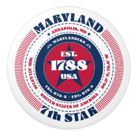 Maryland US Staat Red White Blue Typografy Keramikknauf