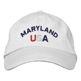 Maryland USA bestickter Weißhut Bestickte Baseballkappe
