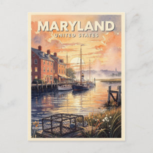 Maryland USA Vintage Reise Postkarte