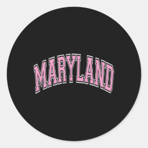Maryland Varsity Style K Text Runder Aufkleber