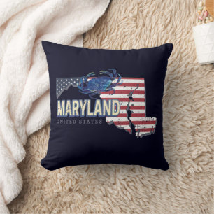 Maryland Vereinigte Staaten Retro-Staatskarte Vint Kissen