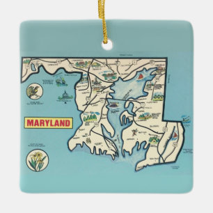 Maryland Vintage-Karte Keramikornament